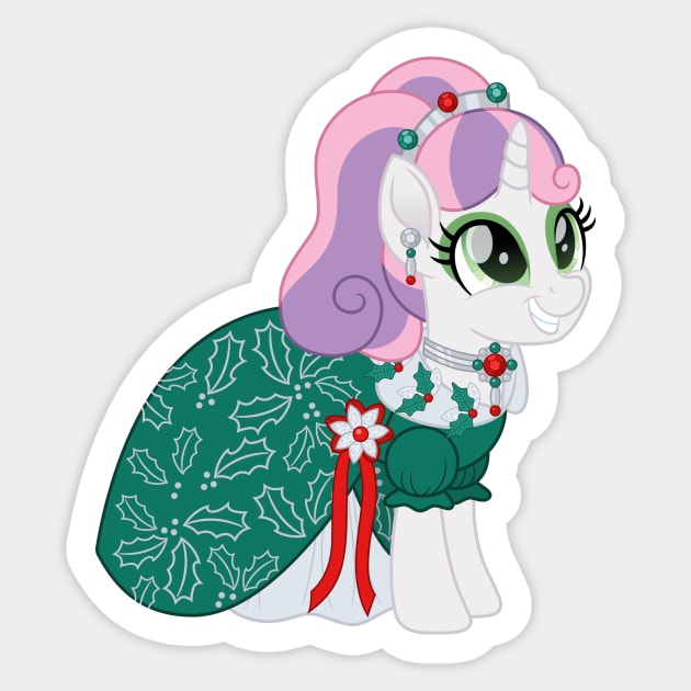 Holiday Sweetie Belle Sticker by CloudyGlow